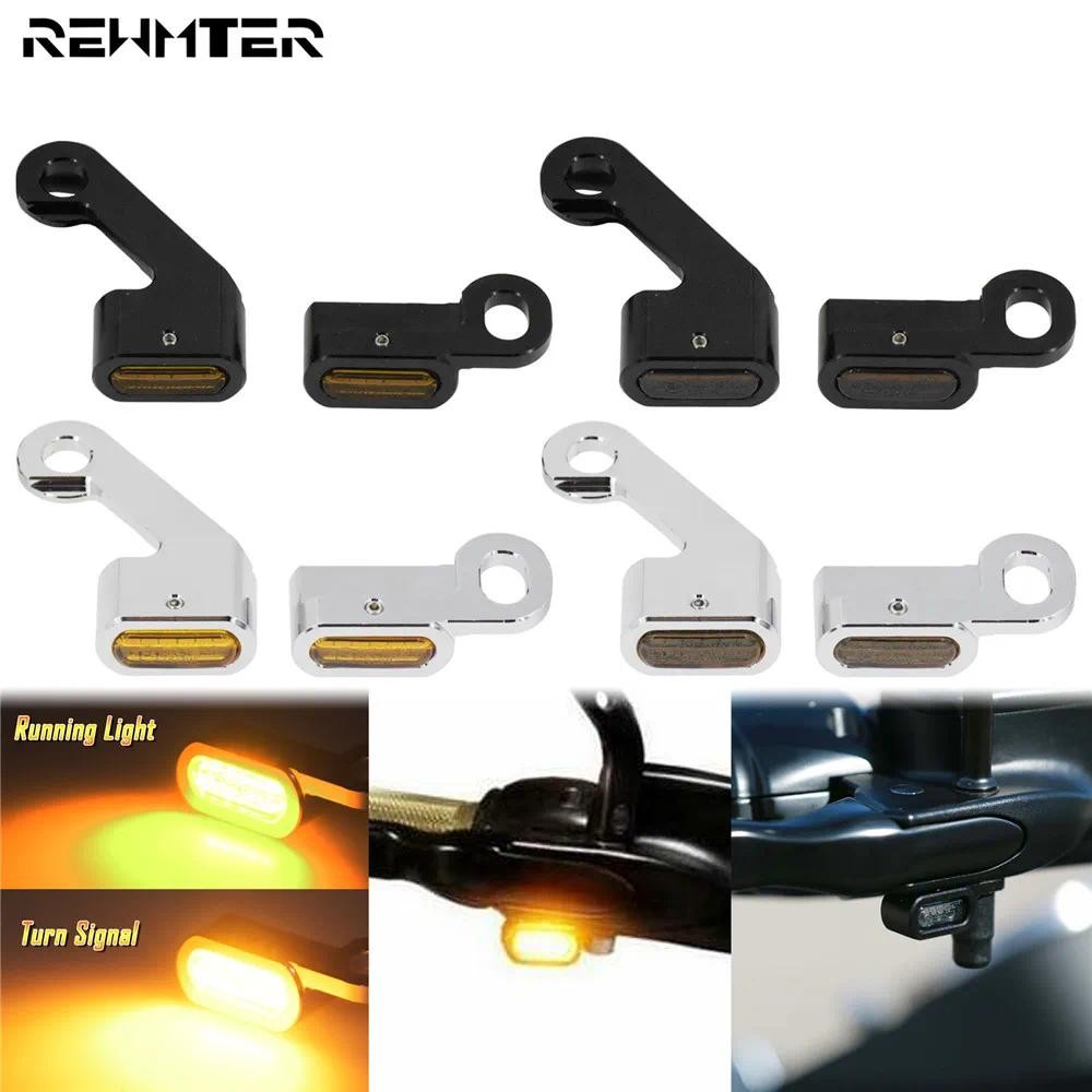 รถจักรยานยนต์ Mini LED ไฟเลี้ยวตัวบ่งชี้ไฟกระพริบ Amber Light E Mark สําหรับ Harley สําหรับ Softail