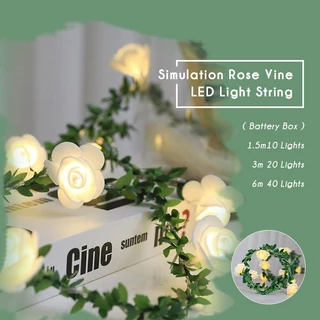 พร้อมส่ง✅💡สายไฟ LED เกล็ดหิมะ/ดอกกุหลาบ/ดาว ไฟตกแต่งห้อ USB+แบตเตอรี่ ไฟประดับวันหยุด