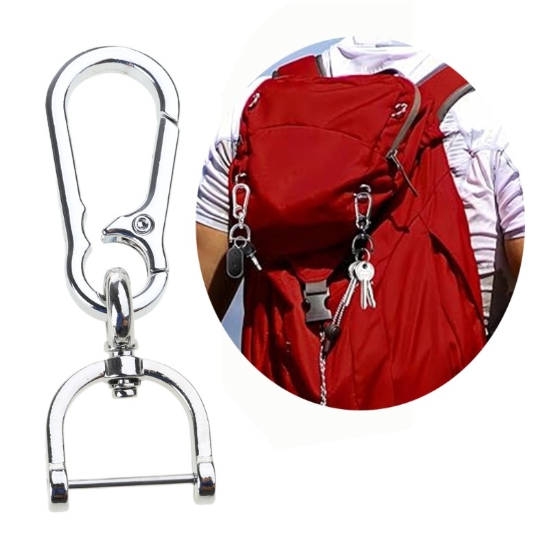 XU พวงกุญแจโลหะหมุน Clasp D-Ringsabiner Clasps พวงกุญแจที่ถอดออกได้แหวน Carabiner Hook Key Holder สําหรับ Man
