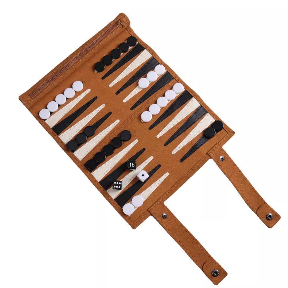 Backgammon Board Game Kit Travel Portable Roll Up Backgammon Board Game Set