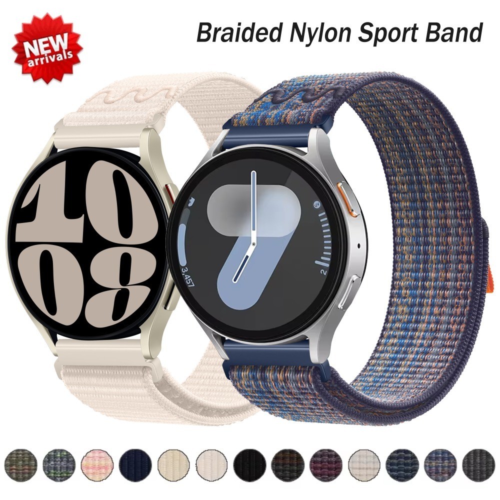 ไนลอน Solo Loop สําหรับ Samsung Galaxy Watch FE 7 6 5 4 40 มม.44 มม.5pro 45 มม.สร้อยข้อมือแบบถักสําหรับ Galaxy 7 Quick Connector Watchband