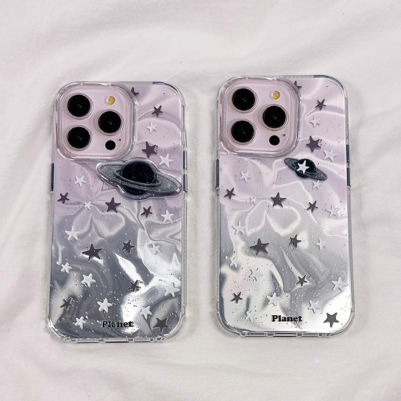 ดาวเคราะห์แฟชั่นสร้างสรรค์ นุ่ม เคสiPhone 16 13 11 14 15 12 Pro Max XR 7Plus 16Plus 7 16 8 15 14 Plus X XS Max SE 2022 - รูปที่ 6
