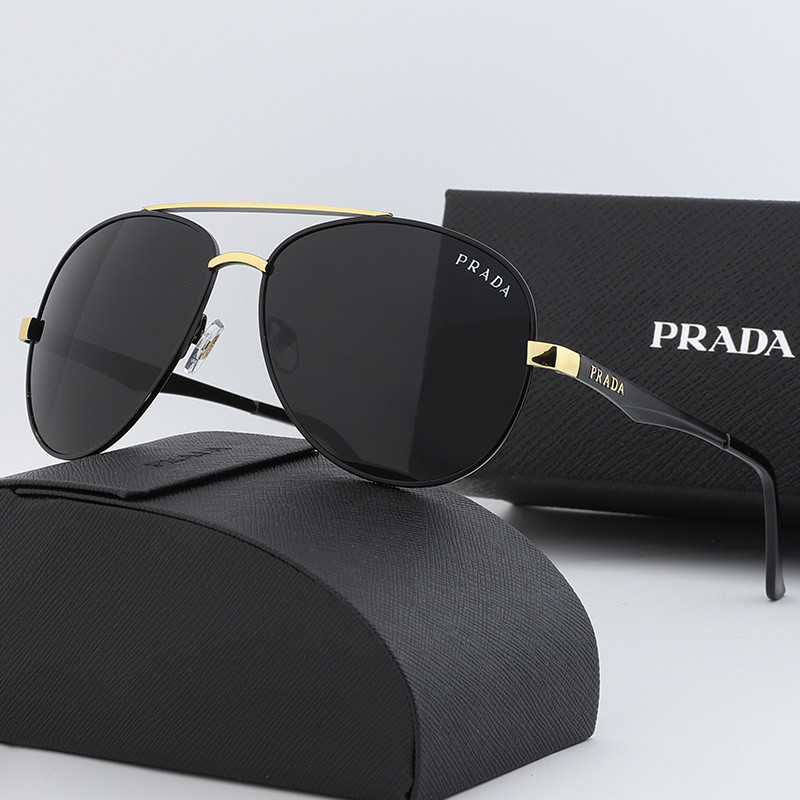 Prada3034 แว่นกันแดดสไตล์ใหม่ผู้ชายโลหะคางคกแว่นตาไดร์เวอร์ขับรถธุรกิจแว่นกันแดดแว่นกันแดดทุกการแข่ง