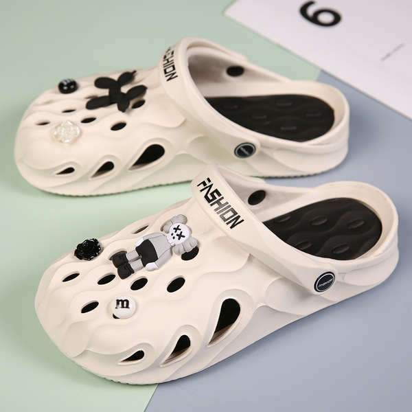 crocs แท้ รองเท้า crocs รองเท้าแตะหลุม 2023 ผู้หญิงใหม่ฤดูร้อนหนาพื้นหนา baotou สวมใส่พื้นนุ่มซุปเปอ