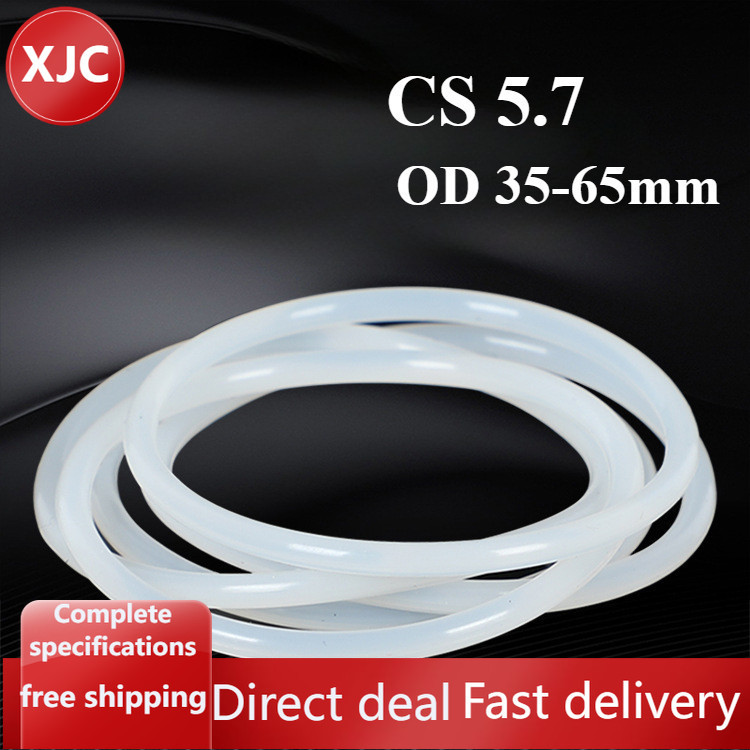 [XJC] แหวนซิลิโคน OD35-65 * CS5.7 มม. สีขาวโปร่งใสเกรดอาหารแหวนปิดผนึกทนอุณหภูมิสูง
