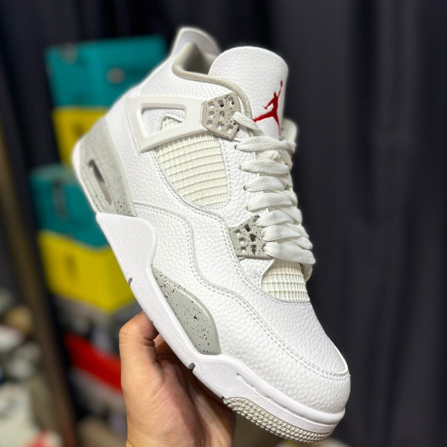 Air Jordan 4 Retro "White Oreo" AJ4 White Oreo JORDAN รองเท้าบาสเก็ตบอล CT8527-100