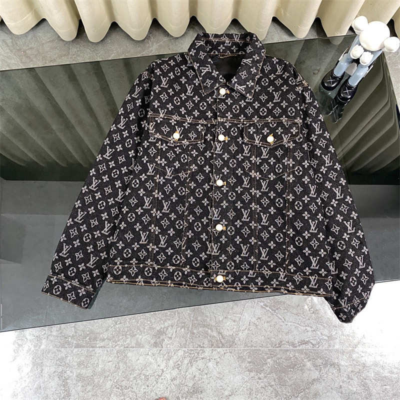 Fashion L0US1V เสื้อโค้ทสําหรับผู้ชายและผู้หญิงที่หุ้มด้วยแจ็คเก็ตกีฬา Jacquard