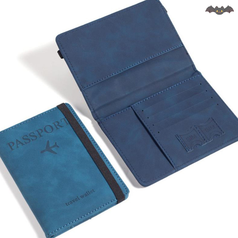 [PE] ผู้หญิงผู้ชาย RFID Vintage Business Passport Covers Holder Multi-Function ID Bank Card PU Leather Wallet Case Travel Accessories TH