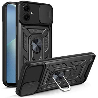 Samsung Galaxy A06 5G 2024 เกราะกันกระแทกสําหรับ Samsung Galaxy A06 5G 4G 2024 Push ดึงกล้องปกป้องเคสโทรศัพท์ผู้ถือแม่เหล็กแหวนกันกระแทกฝาหลัง