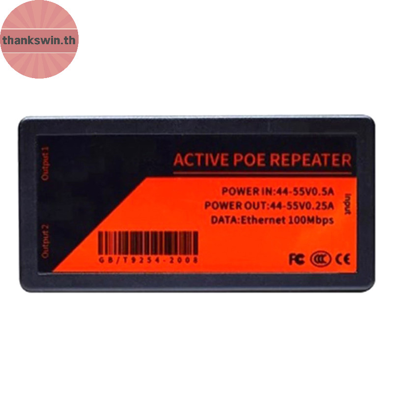 Thankswin 1 ชิ้น 2 พอร์ต Poe Extender สําหรับ Ip Port Max ขยาย 100M Transmission Extender สําหรับกล้อง Ip th