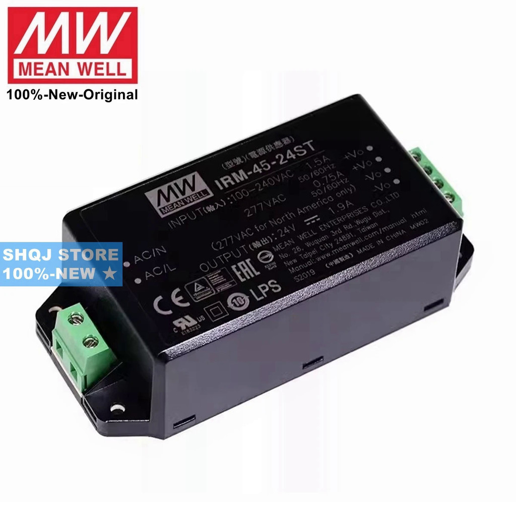 Mean WELL 100%-ใหม่ IRM-45-24 IRM-45-12 IRM-45-24ST IRM-45-12ST IRM-45-5 IRM-45 5ST 15ST 48ST 45W AC