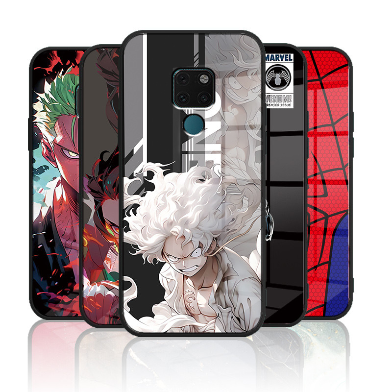 เคสกระจก Huawei mate 20 / mate 20x เคสกระจกนิรภัยฮาร์ดฝาหลังขอบซิลิคอนอ่อน