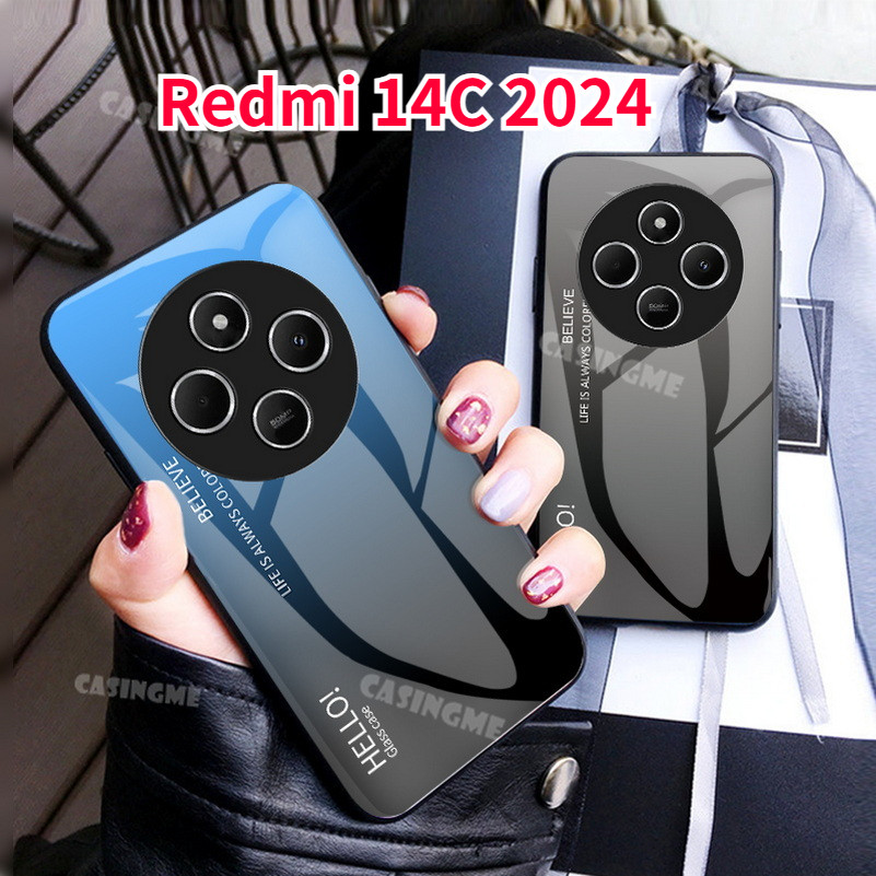 Redmi 14C 2024 กระจกนิรภัยเคสโทรศัพท์สําหรับ Redmi 14C Redmi14C 14 C C14 4G 5G 2024 ปลอกไล่โทนสีเคสโ