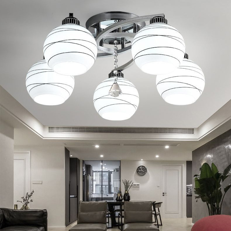 โคมไฟระย้าห้องนั่งเล่น  สไตล์นอร์ดิก โคมไฟติดเพดาน LED โคมไฟห้อยโต๊ะอาหาร สําหรับตกแต่งห้องนอน  ห้องครัว - รูปที่ 5