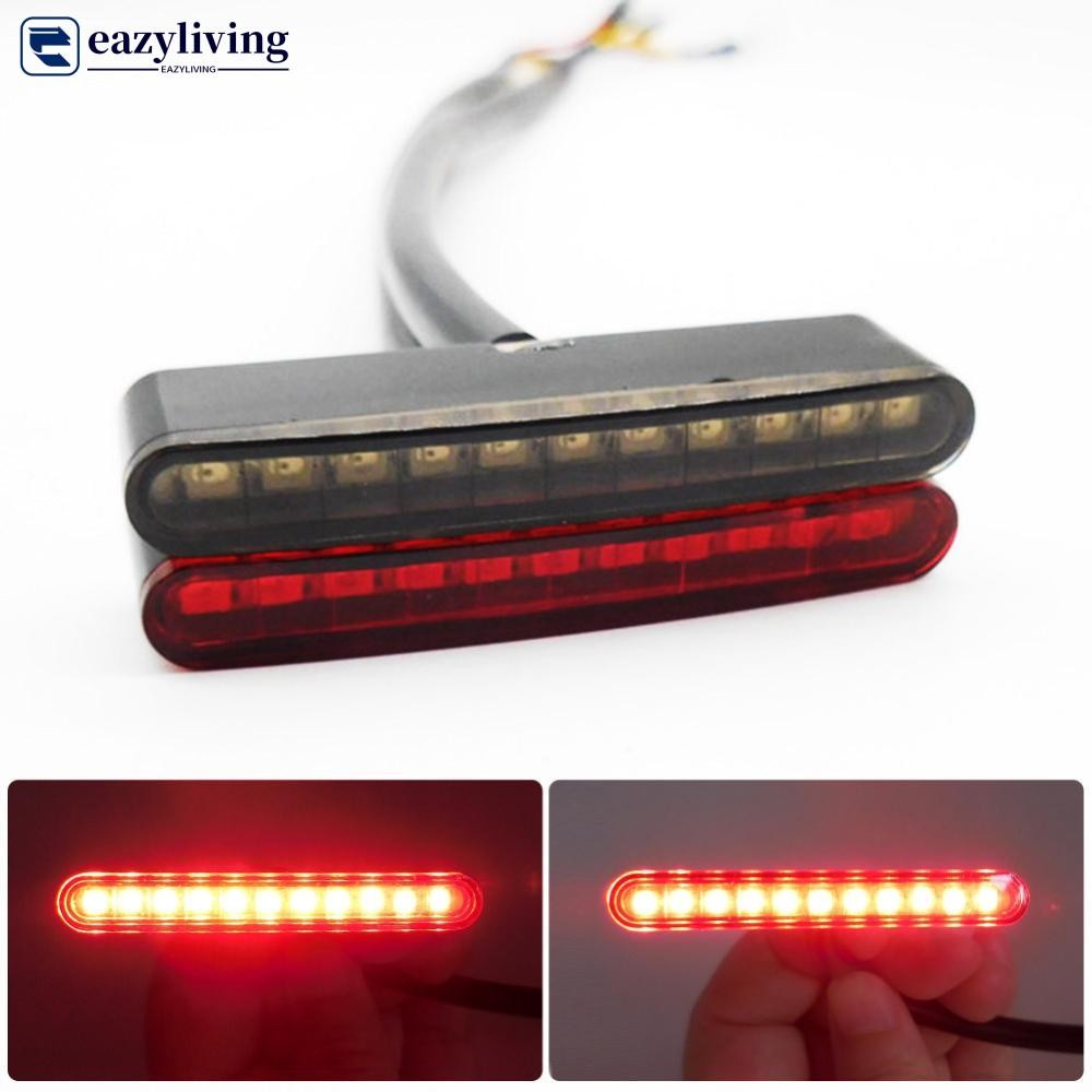 Eazyliving รถจักรยานยนต์ด้านหลังไฟเบรค Mini 12V 11LED ไฟท้ายหยุดโคมไฟสําหรับ Dirt bike รถมอเตอร์ไซด์ป้ายทะเบียนโคมไฟตกแต่ง S7Z2