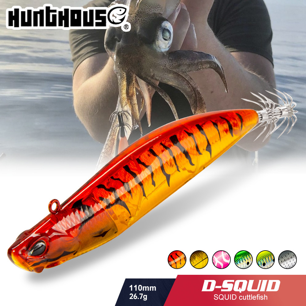 Hunthouse D-squid Jigging Lure ดินสอ LW522 110 มม.26.7g Sinking Suqid Leurre Tip-run EGI Hook ตกปลา Hard เหยื่อสําหรับ Turlutte