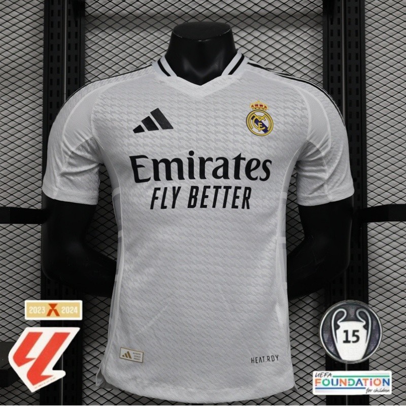 ผู้เล่น ฉบับที่ 2024/25 เสื้อฟุตบอล Real Madrid Home และ Shiirt S-2XL,สามารถเพิ่มชื่อและหมายเลขของคุณได้