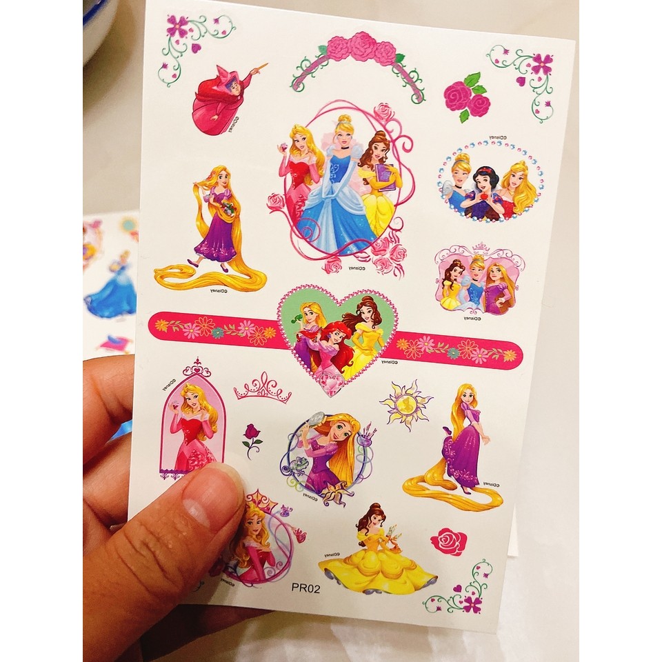 ✅พร้อมส่งในไทย✅สติกเกอร์รอยสัก ลายการ์ตูน สำหรับเด็ก,สติกเกอร์ลายการ์ตูนแทททู/tattoo สำหรับเด็ก แทททู Disney’s, Princess - รูปที่ 3