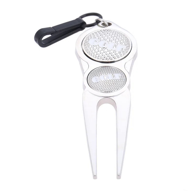 Zinc Alloy Golf Pitch Mark Repair Divot Tool With Detachable Hat Clip Balls Maker Golf Club Putting 