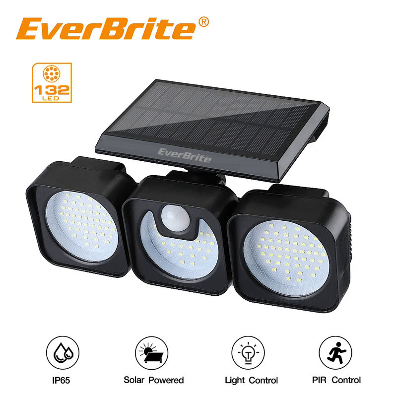 Everbrite 132LED Solar Motion Sensor Light ip65 Solar Light Outdoor Solar Lamp Wall Light Waterproof