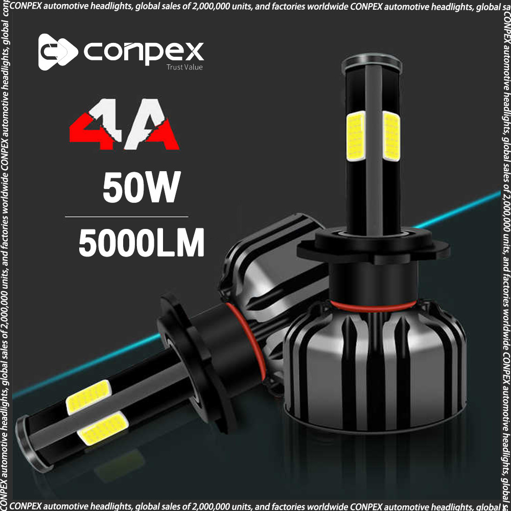 CONPEX ไฟหน้ารถยนต์ LED 4A 50W 5000LM Car headlights led IP68 กันน้ำ หลอด 9005/9006/9007/9012/H1/H3/H4/H7/H11/H13 หลอดไฟ led รถยนต์ หลอดไฟหน้า h4 หลอดไฟ led รถยนต์ หลอดไฟหน้า h4 ไฟหน้ารถยนต์ led ไฟหน้ารถยนต์ Novsight Philips Ultinon Pro