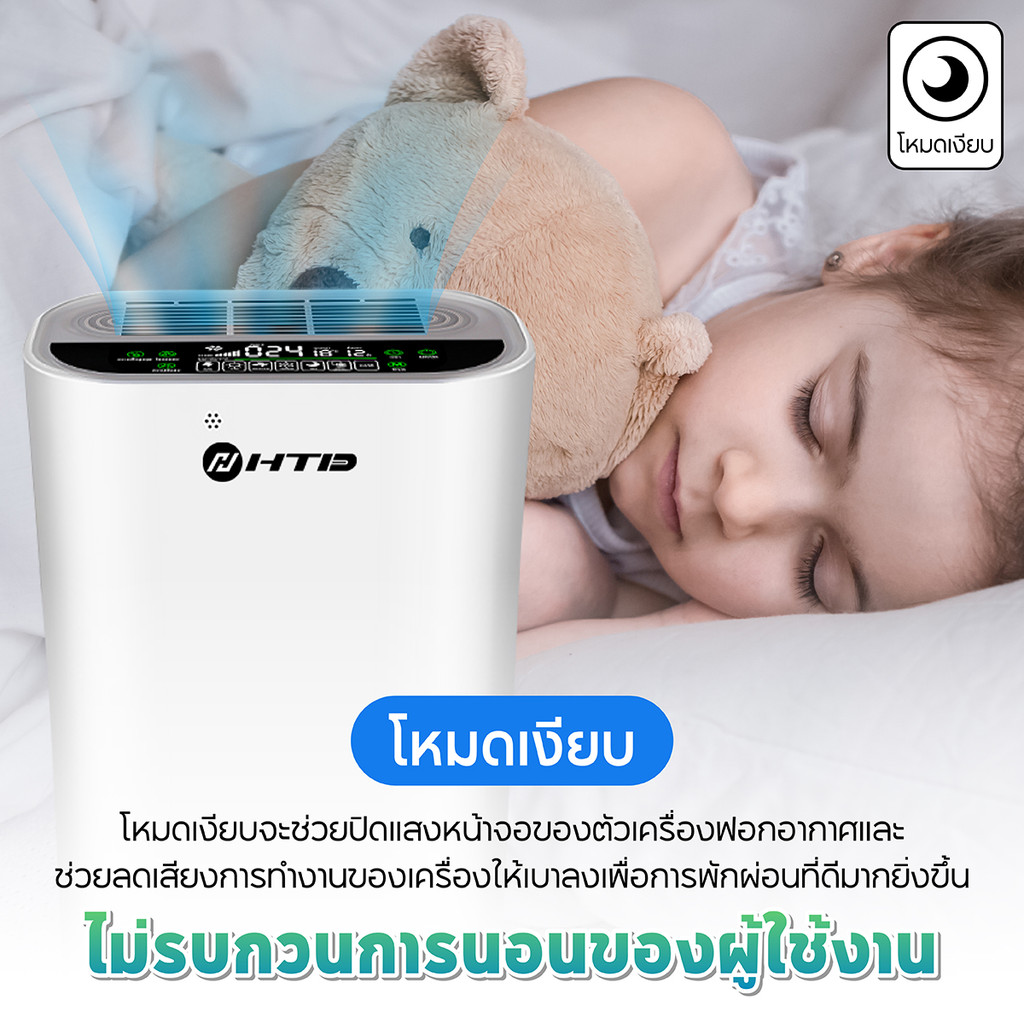 เครื่องฟอกอากาศ กรองฝุ่น PM2.5 กรองอากาศ ควันบุหรี่ สารก่อภูมิแพ้ ไรฝุ่น ใช้งานง่าย เครื่องฟอก HTD - รูปที่ 3