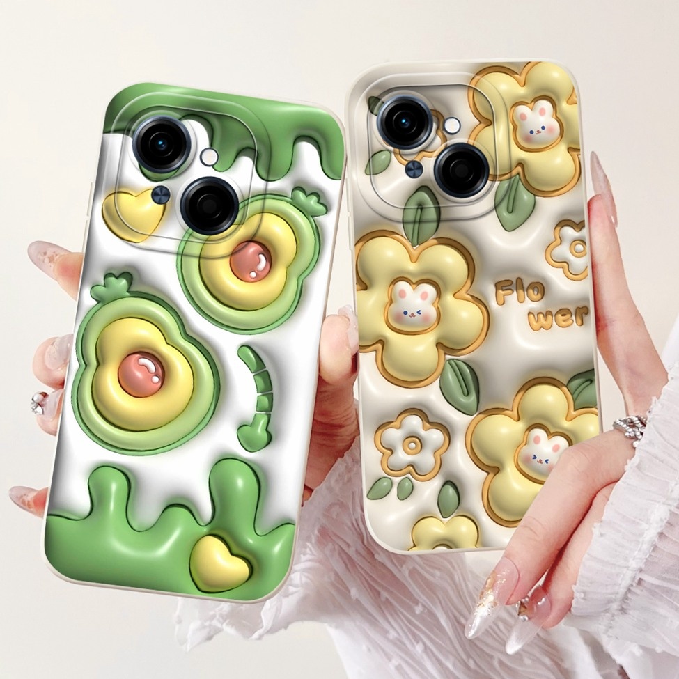 Tecno Spark Go 1 กรณีความงามน่ารักแฟชั่นตลกสาวการ์ตูน Panda Cat Cool ทาสีปลอก Techno Spark Go 1 เคสโ
