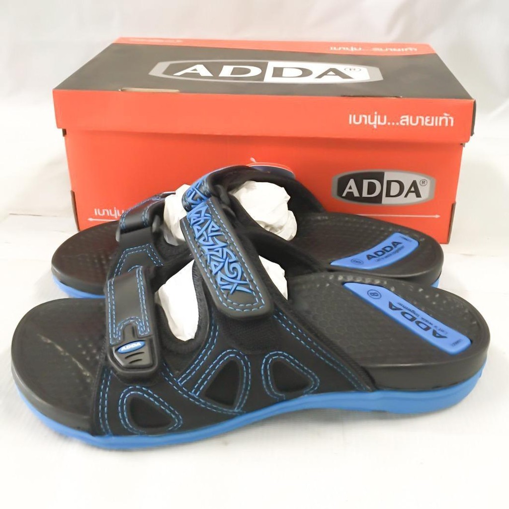 รองเท้าแตะ ชาย/หญิง Adda รุ่น 22W05 ปรับสายได้ 2 เส้น ADDA รองเท้าแตะแบบสวม สีน้ำเงิน