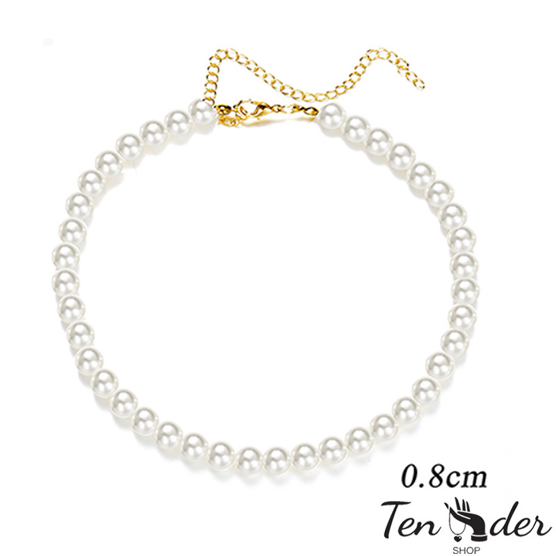 COD-ส่งเร็วจากไทย สร้อยคอมุก Vintage สำหรับผู้หญิง Minimalism อารมณ์สร้อยคอมุกแฟชั่น-Tender