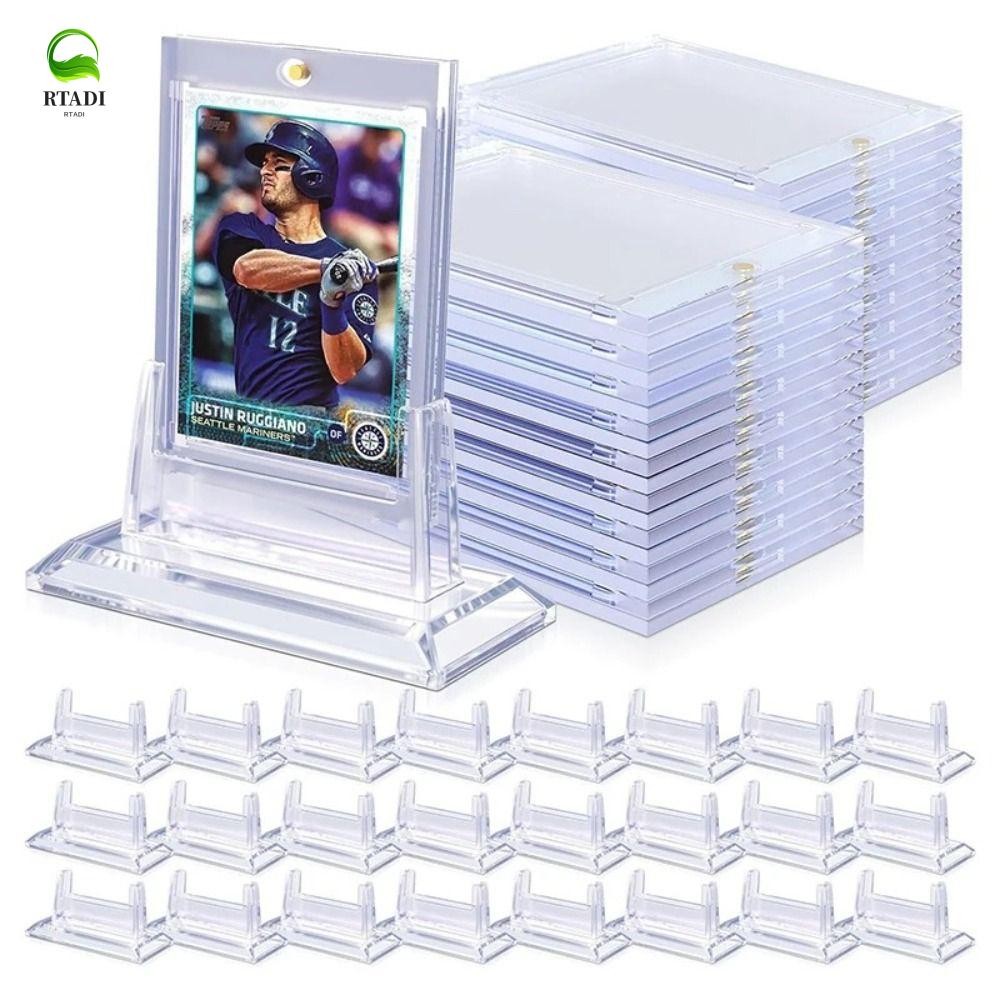 Rtadi Sports Star Cards Case, Clear Hard Plastic Magnetic Card Holder, Sleeves Trading Display Case ป้องกันรังสียูวี 35PT การ์ดอะคริลิคป้องกัน Yugioh