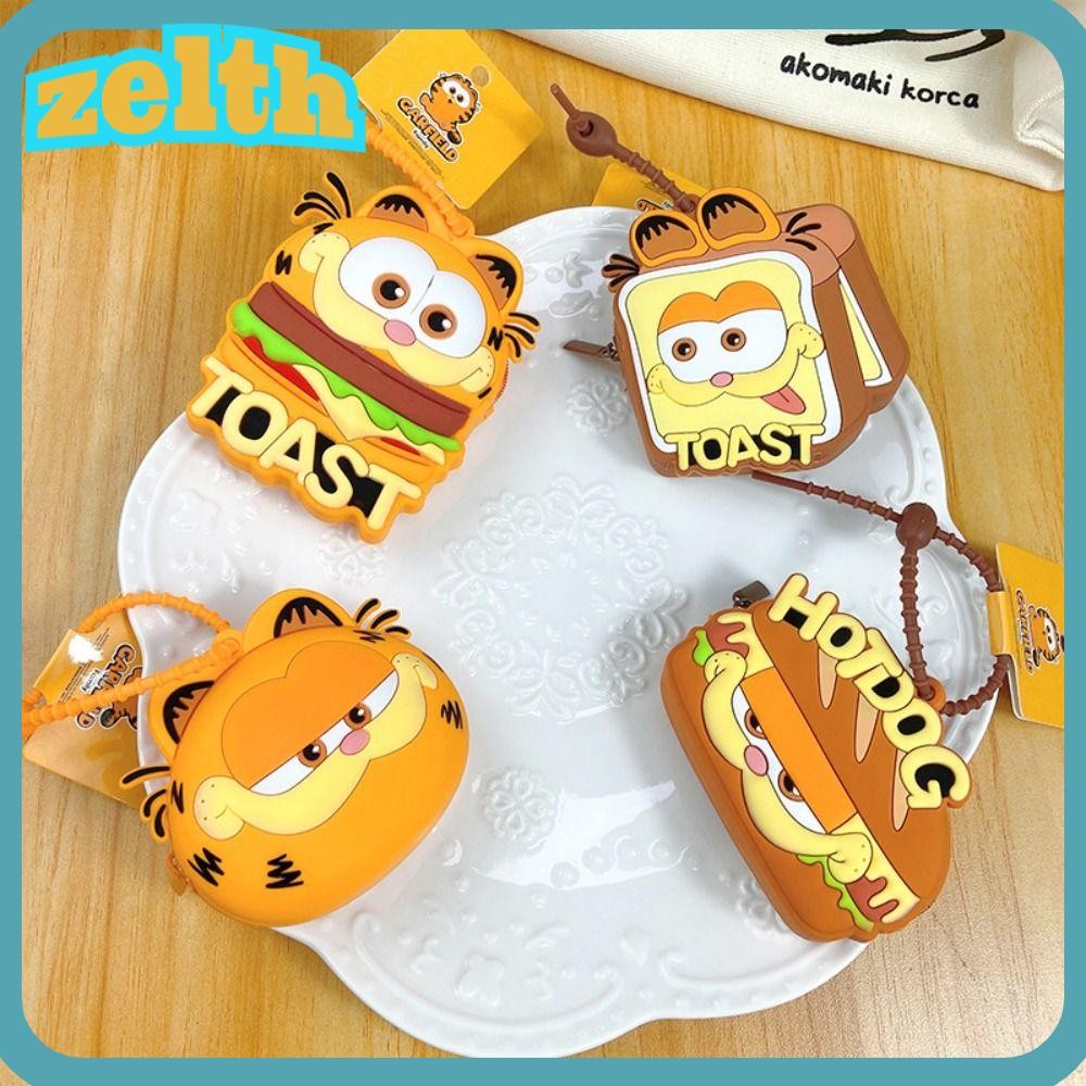 Zelth Garfield พวงกุญแจตุ๊กตา, ของเล่นของขวัญ Garfield Doll Coin Purse, ซิลิโคนแขวนเครื่องประดับอะนิเมะพวงกุญแจกระเป๋าตกแต่ง