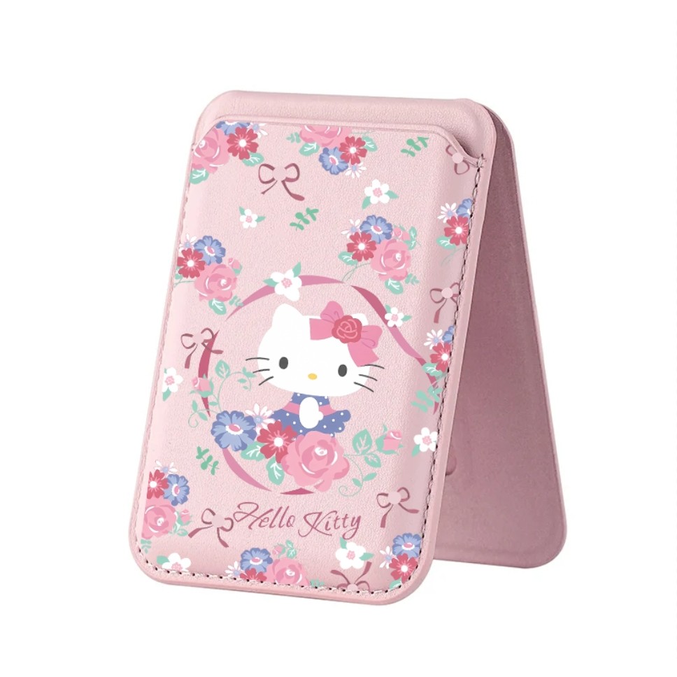 Rose Cat Pattern กระเป๋าสตางค์สําหรับ iPhone 16 15 14 13 12 11 Pro Max Plus Leather Card Phone Holder for Case Pocket Cover