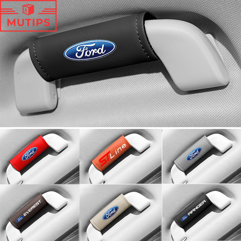 Ford ถุงมือดึงหลังคารถยนต์ เครื่องหนัง มือจับฝาครอบป้องกัน ประตูรถมือจับ ฝาครอบป้องกัน Ranger Raptor Everest Fiesta Focus Mustang Escape Ecosport STI