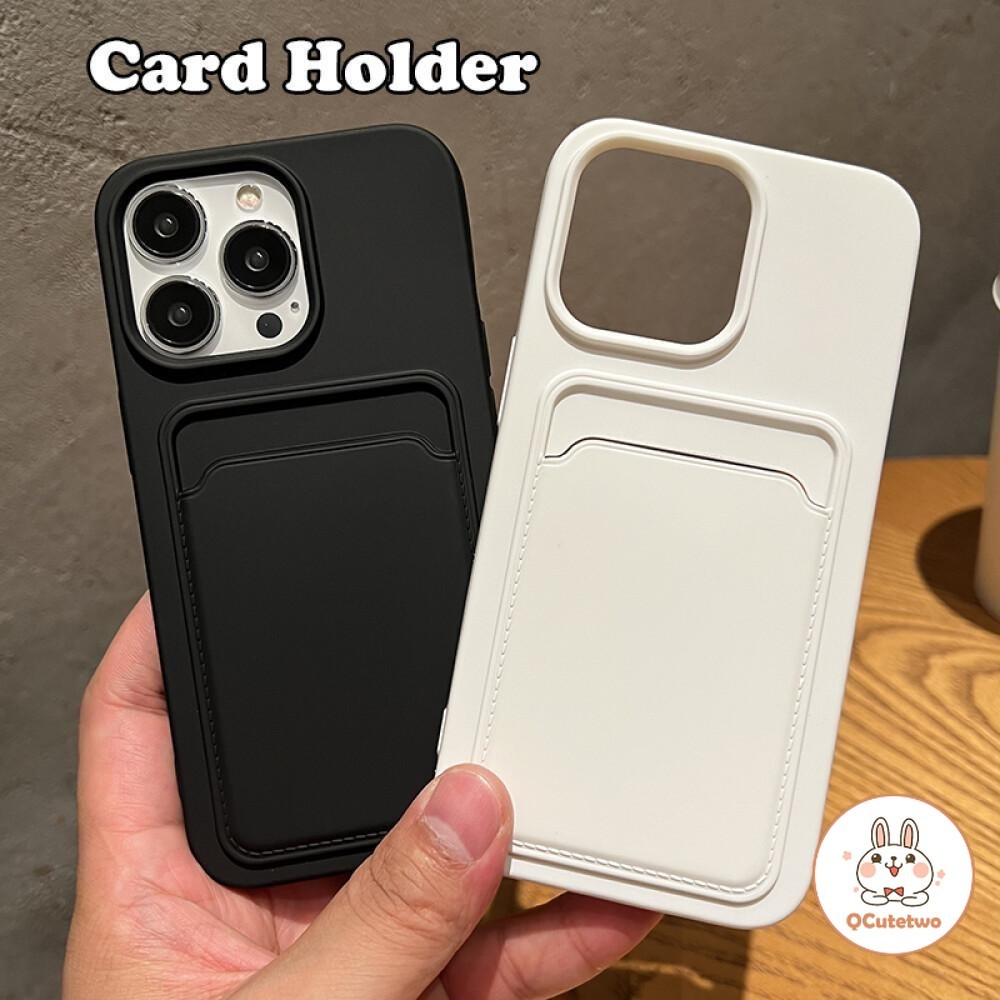 คลาสสิกสีทึบผู้ถือบัตรเคสโทรศัพท์สําหรับ ไอโฟน 16 15 14 บวก 11 12 13 มือโปร สูงสุด 7 8 บวกกันน้ําป้องกันการสูญหายโทรศัพท์นุ่มปกหลัง