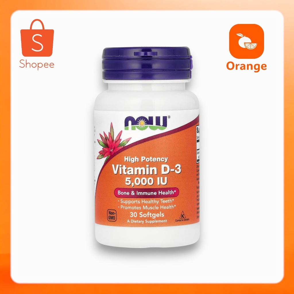 NOW Foods, Vitamin D-3, High Potency, 5,000 IU, 30 Softgels