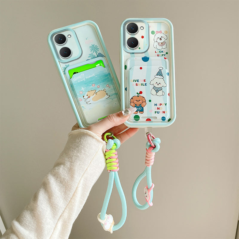 เคส vivo y03 case vivo y18 y18e กระเป๋าใส่บัตรพร้อมเคสโทรศัพท์สําหรับ vivo y03 case vivo y18 y18e