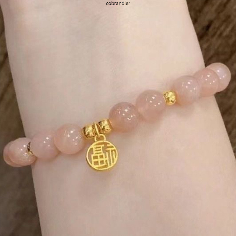 ส่งเร็ว⚡ธรรมชาติ Sunstone Daystone คริสตัล Poly Sands เฉพาะกลุ่มการออกแบบที่ประณีต Fu จี้สตริงสำหรับผู้หญิงCOD