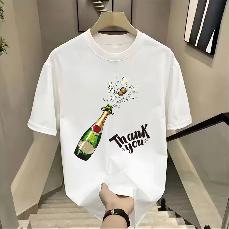 เสื้อยืดเสื่อยืดคอกลมแฟชั่นไม่จำกัดเพศเสื้อยืดผ้าไหมผ้าฝ้ายคอกลมเสื้อยืดคอกลมผ้าฝ้ายสไตล์ใหม่ ผู้ชาย