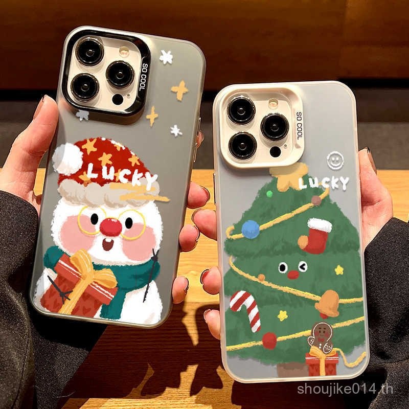 Apple 16pro เคสโทรศัพท์มือถือ iphone15/14/13/12/11น่ารักคริสต์มาสมนุษย์หิมะ xsmax/78PLUS 0hck