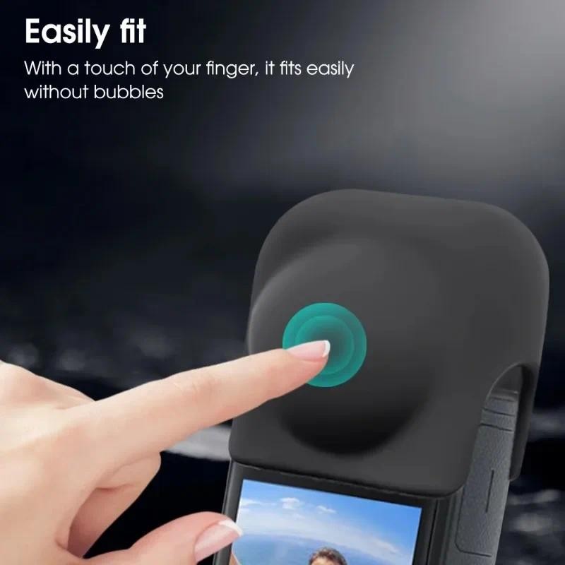 ป้องกันหน้าจอฟิล์มกระจกนิรภัยสําหรับ Insta360 X4 อุปกรณ์เสริมเคสซิลิโคนฝาครอบหมวก