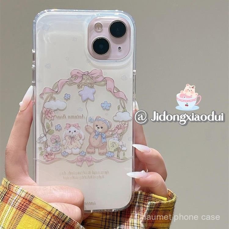 Ins กระต่ายหมีเข้ากันได้กับ iphone15เคสมือถือ14PROMAX รุ่นใหม่13/12/16กันกระแทก7plus เคสนิ่ม og1u