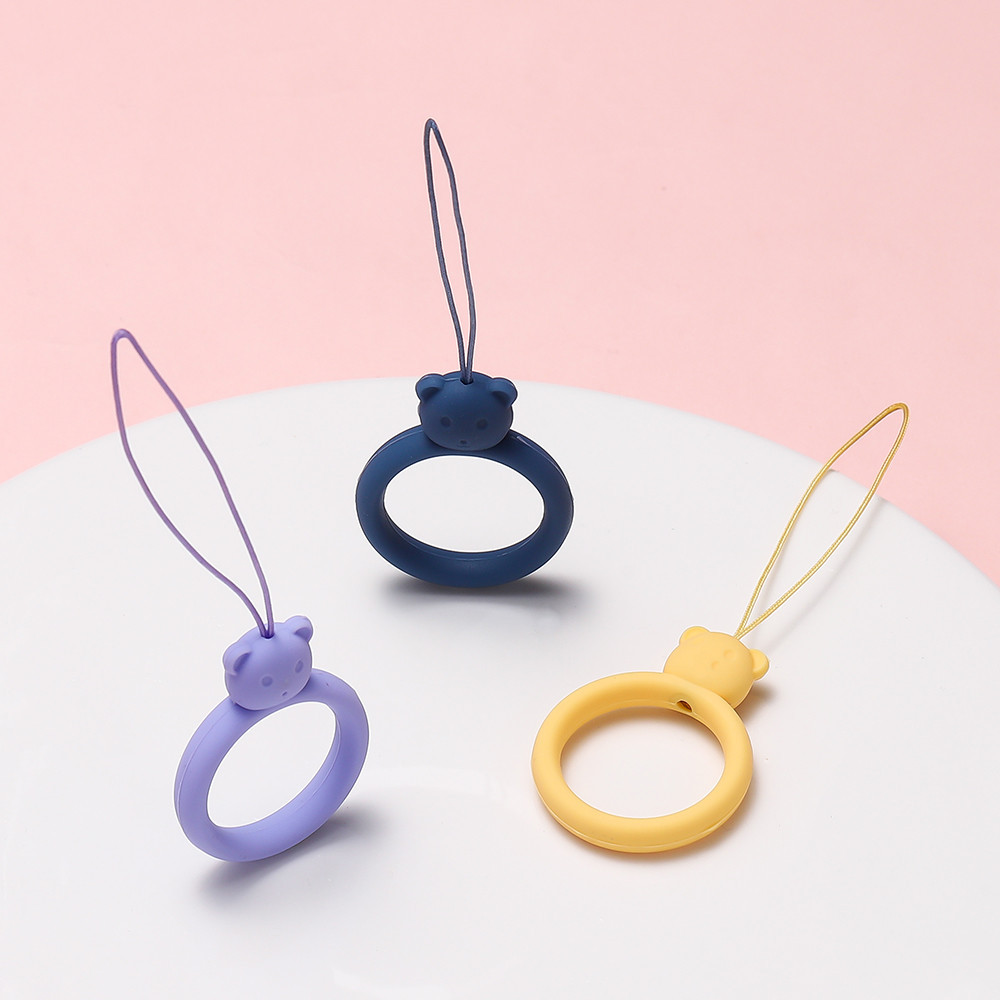 St. kunkka 2 ชิ้น ซิลิโคนโทรศัพท์มือถือเชือกเส้นเล็กสีทึบการ์ตูน Anti-Lost สายคล้องโทรศัพท์มือถือสายรัดข้อมือพวงกุญแจ U Disk Key สายกล้อง - รูปที่ 2