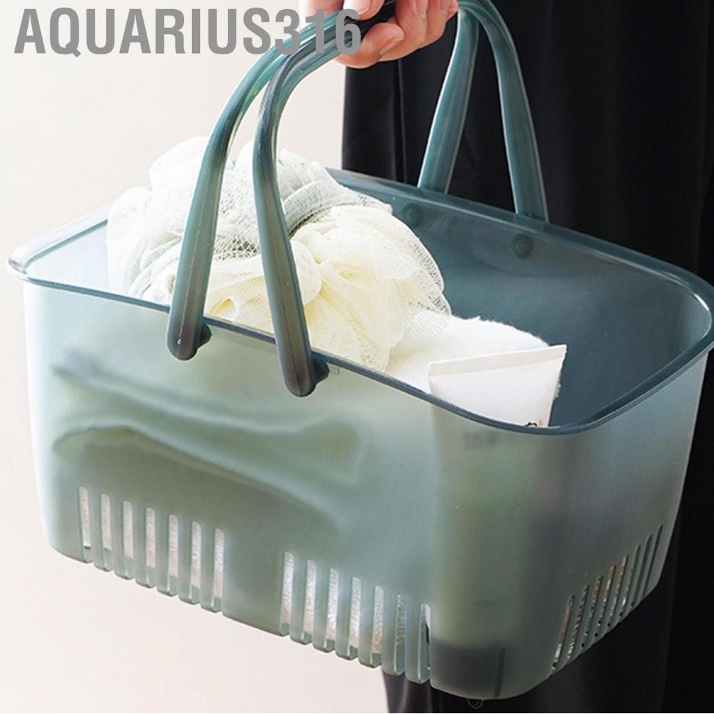 Aquarius316 ตะกร้าใส่ของในห้องน้ำพร้อมที่จับแบบพกพาด้านล่างถังอาบน้ำความจุขนาดใหญ่กลวงอเนกประสงค์