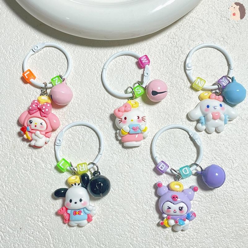 [IN] การ์ตูนน่ารักอะนิเมะ Sanrio Bell พวงกุญแจจี้หวานอะนิเมะ Kuromi HelloKitty พวงกุญแจแฟชั่นกระเป๋าเป้สะพายหลังอุปกรณ์ตกแต่ง TH