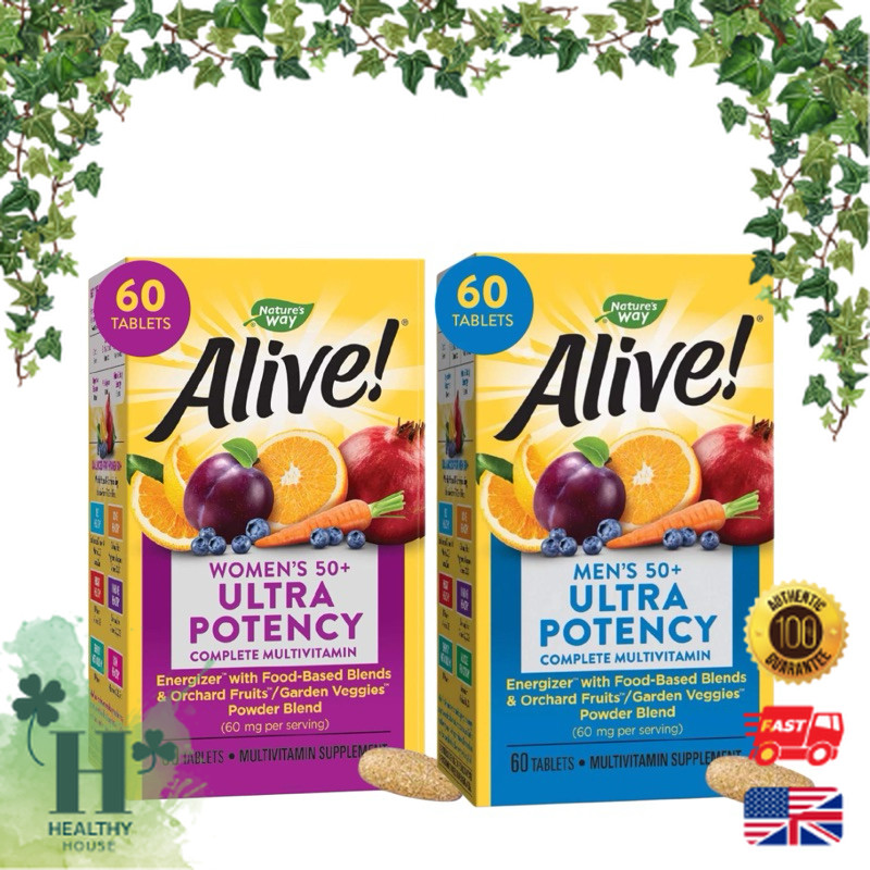 พร้อมส่ง Nature's Way Alive! Once Daily Men's Women's 50+ Multi-Vitamin 60 Tablets women men