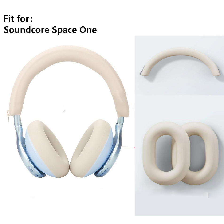 2 ชิ้น/เซ็ตซิลิโคนแผ่นรองหูฟังสําหรับ Anker Soundcore Space One หูฟัง,สําหรับ Space One S1 อุปกรณ์เสริมซิลิโคนนุ่มผิว Protector