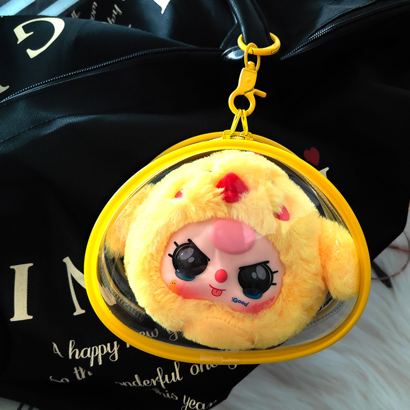 สไตล์ใหม่ลาบู ผ้าฝ้ายตุ๊กตากระเป๋าการ์ตูนเด็กสาม โวลต์3ตุ๊กตาถุงเก็บพีวีซีใสฝุ่นตุ๊กตาแสดงกระเป๋าสร้างสรรค์จี้มัลติฟังก์ชั่ถุงเก็บ