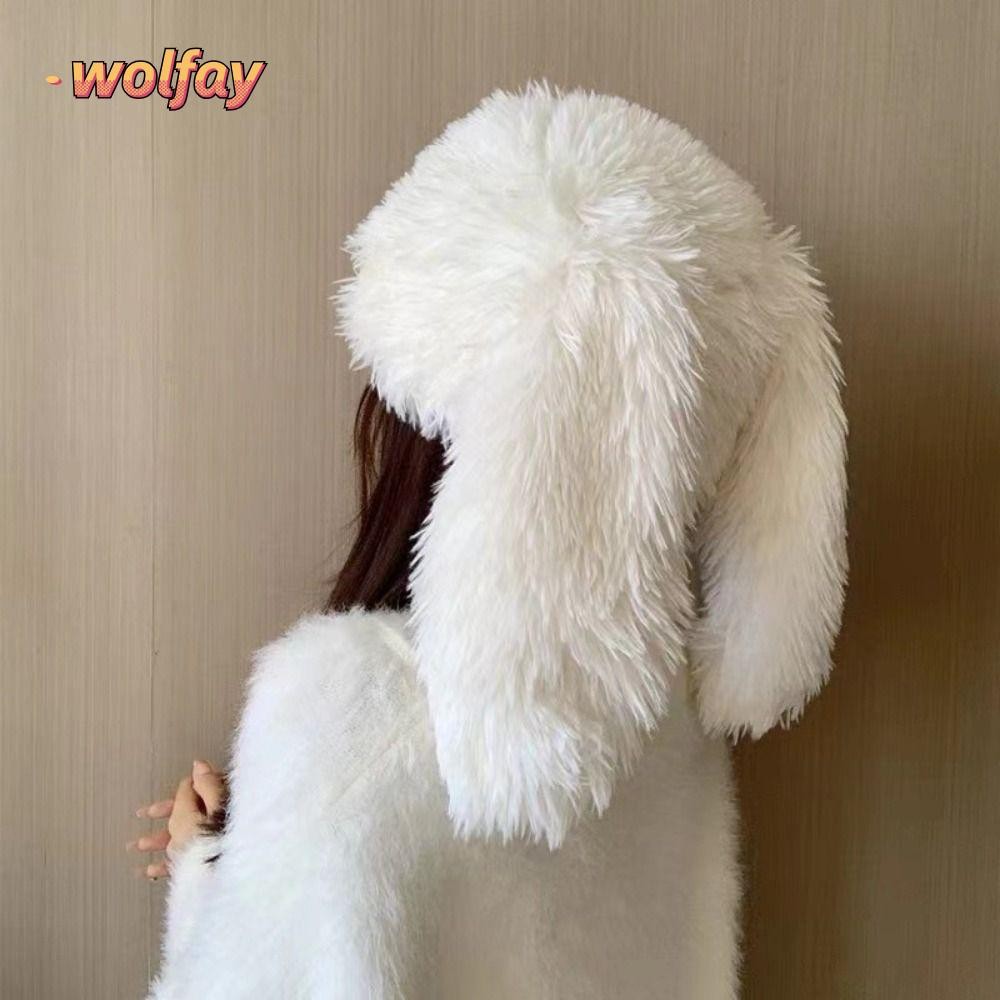 Wolfay Beanies หมวกอีสเตอร์คอสเพลย์กระต่ายหู Headwear Photo Props หมวกฤดูหนาว