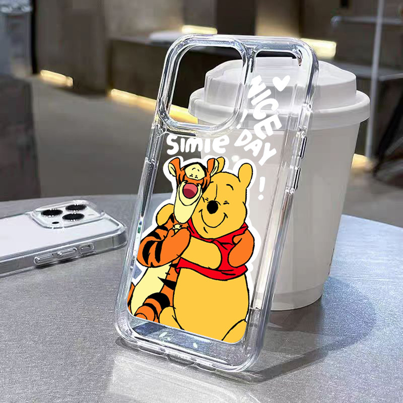 ส่งจากไทย เคสไอโฟน ใสกันกระแทกนุ่ม TPU for iPhone 16 11 15 12 14 plus 13 Pro Max XR X XS Max 8 7 Plus หมีพูห์และเสือ