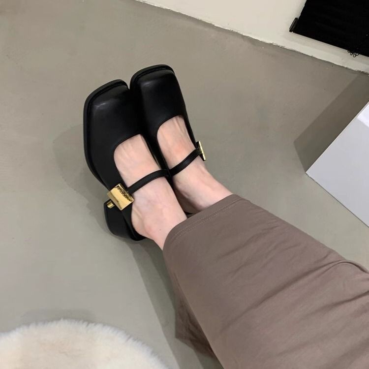 แมรี่เจน กันลื่น Mary Jane Breathable Mary Jane Soft Sole สวมใส่ด้านนอกนักเรียนเวอร์ชั่นเกาหลี